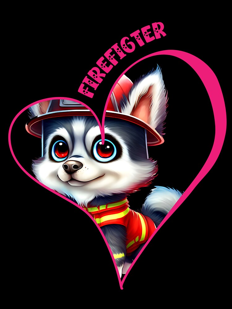 Firefighter, husky love by HarriPaloma