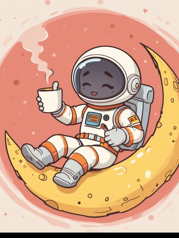 Chill Astronaut Coffee on the Moon by PixelVibe782 Unisex