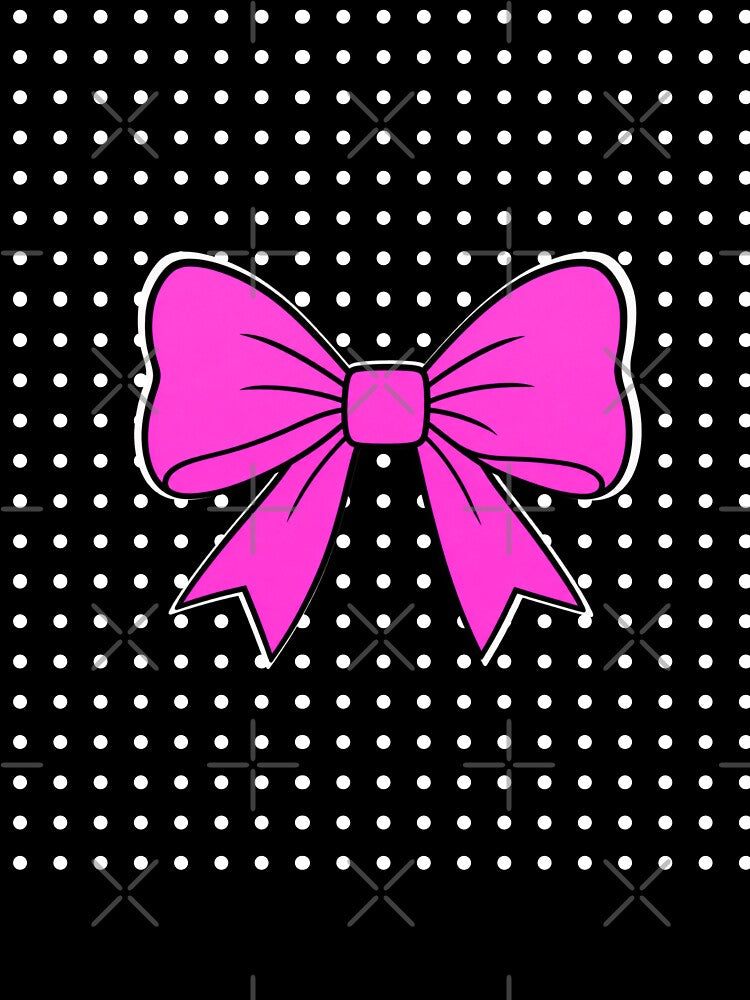 Pink Bow & Polka Dot Kawaii T-Shirt by Aimetoi
