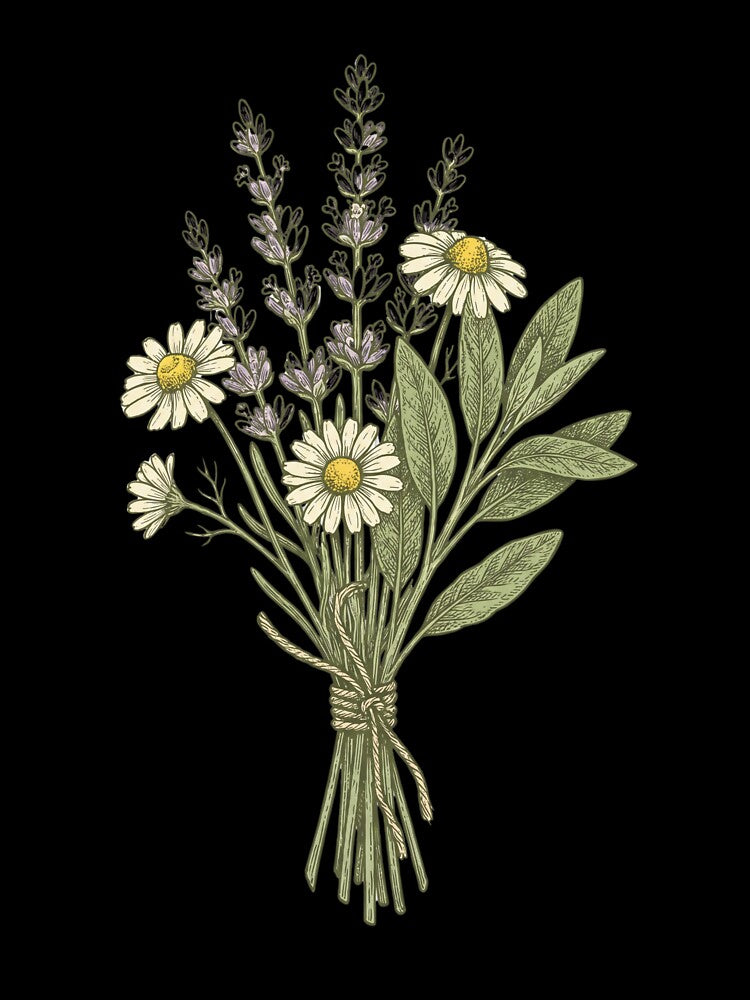 Botanical Wildflower Bouquet T-Shirt Design — Cottagecore Floral Illustration by Ortsas