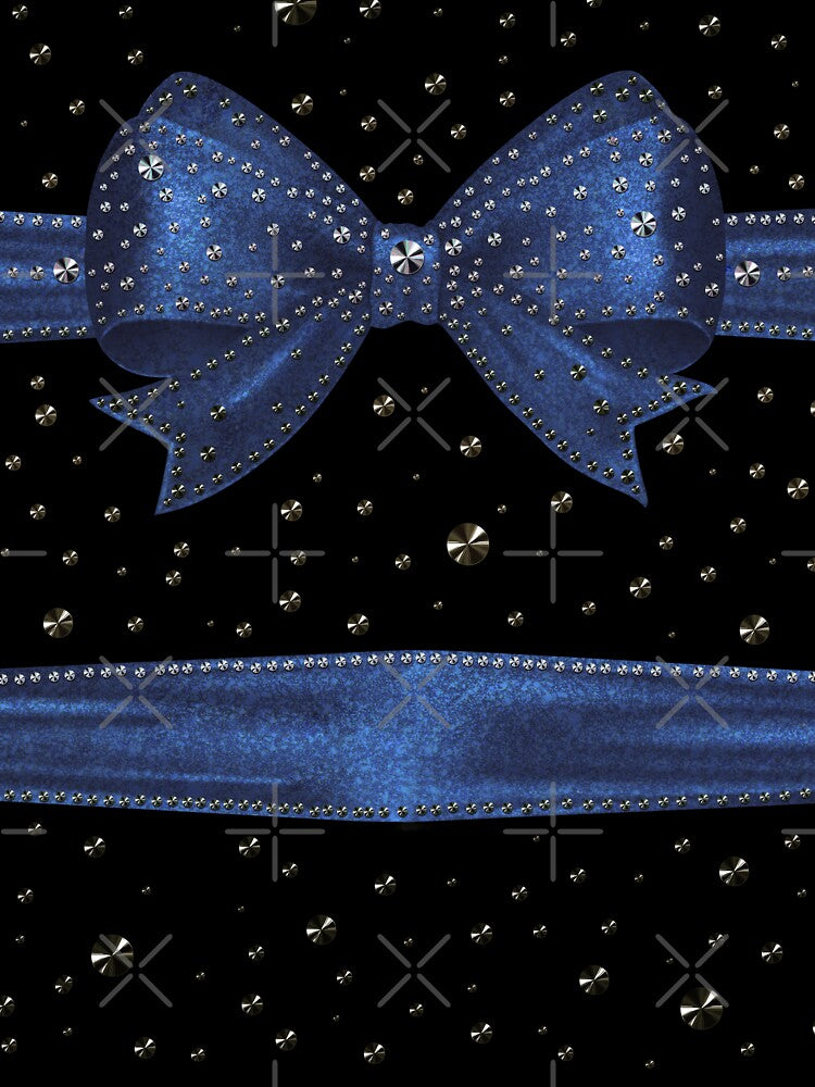 Festive Xmas birthday decoration blue black bows by GlamourChick