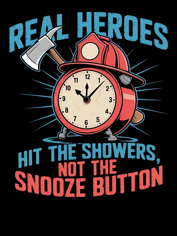 Real Heroes Hit Showers Firefighter Clock Graphic by skanderio