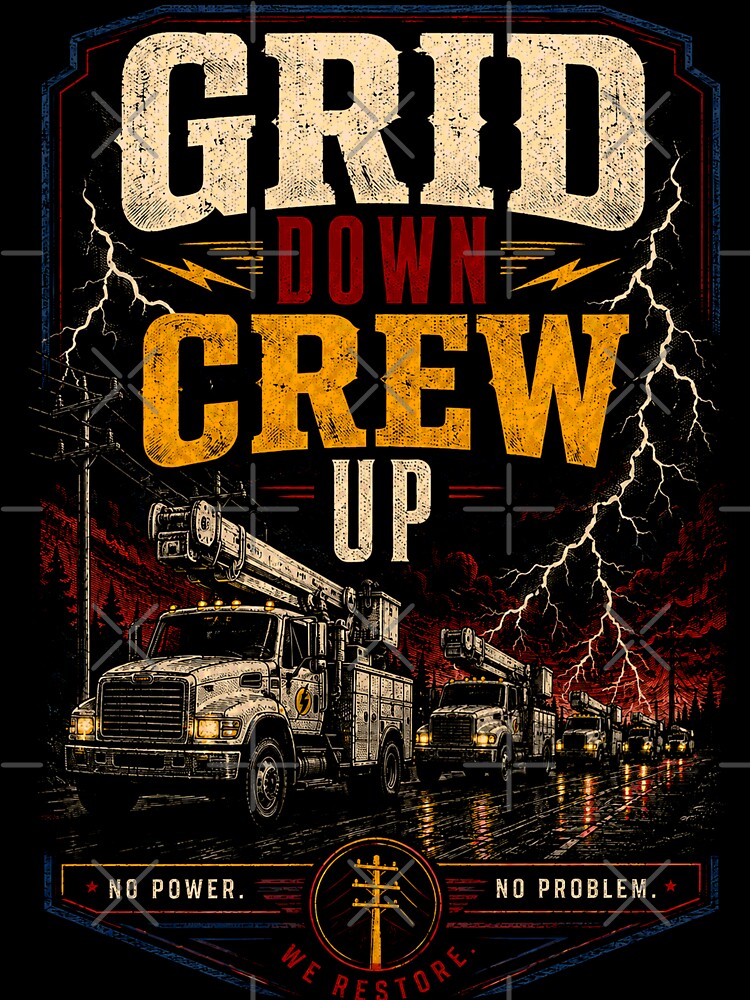 Grid Down Crew Up - lineman utility worker by RoyalOrderGallery