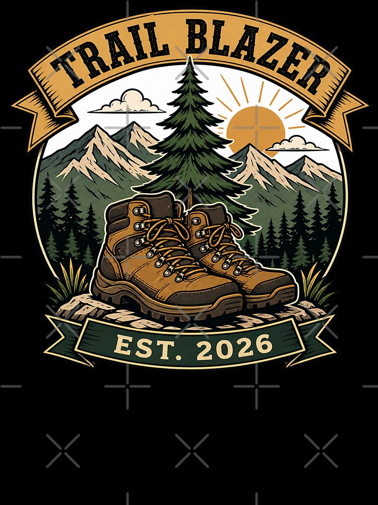Trail Blazer Hiking Boots Mountain Adventure Design by SaDesign99