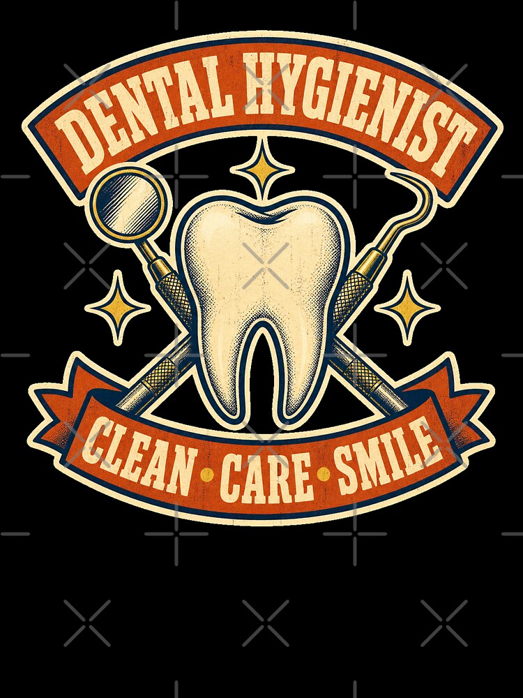 Dental Hygienist Shirt Vintage Tooth Badge by Freshloop Studio | Whimsical Vintage Art