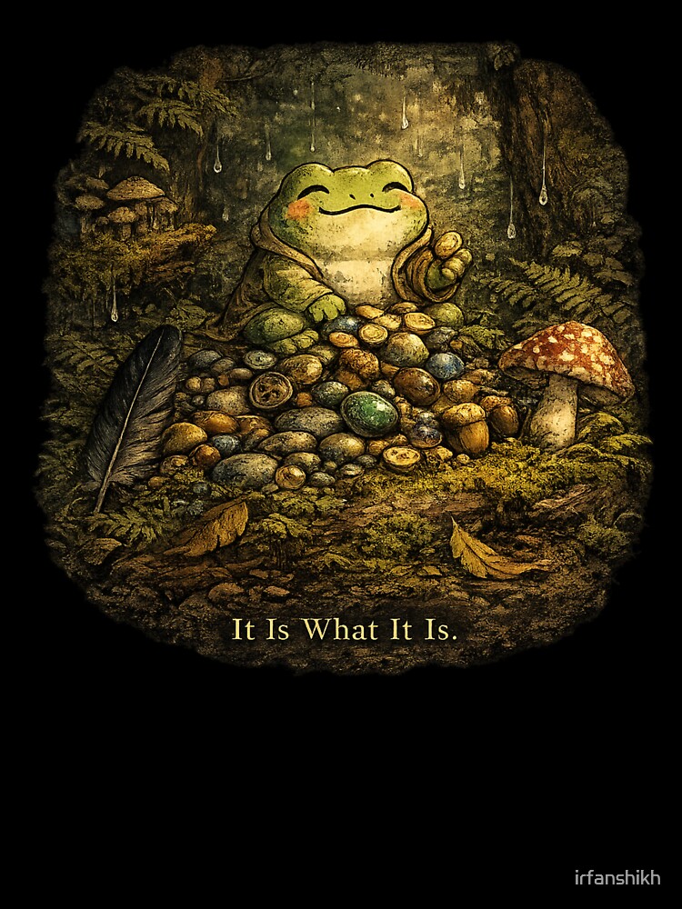 Goblincore Frog Hoard Collector – Whimsical Forest Treasure Art | Goblincore Frog Gift by irfanshikh