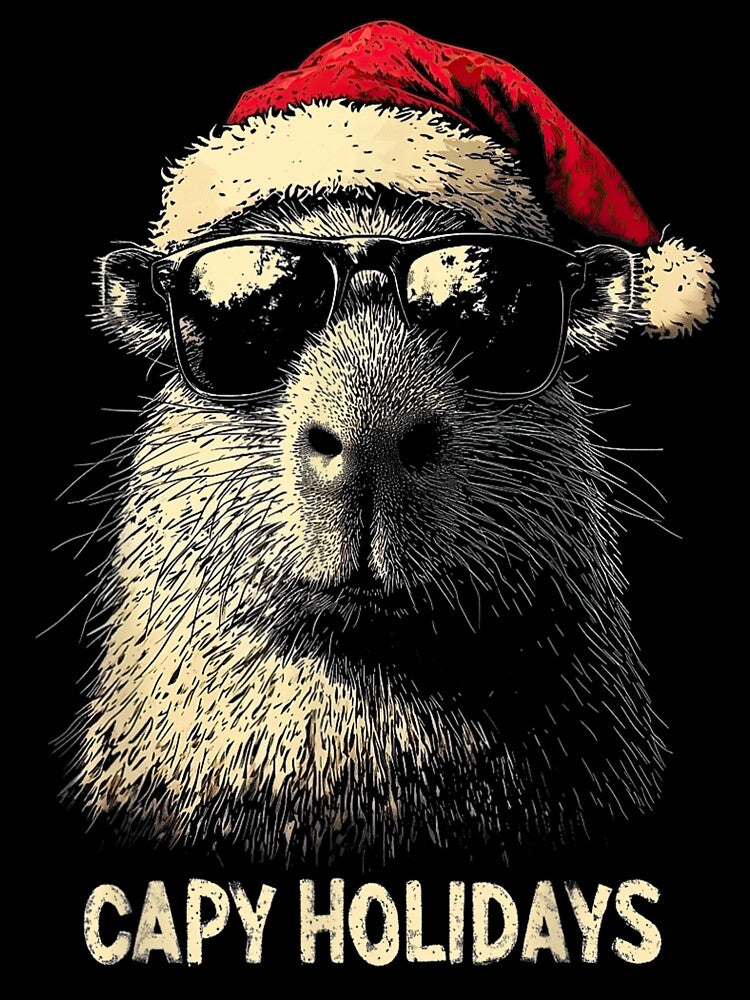 Funny Christmas Capy Holidays Kids Teens Boys Xmas Capybara Art for Men Women Kids , Capybara Gift Lover by DZIRI NAJAT