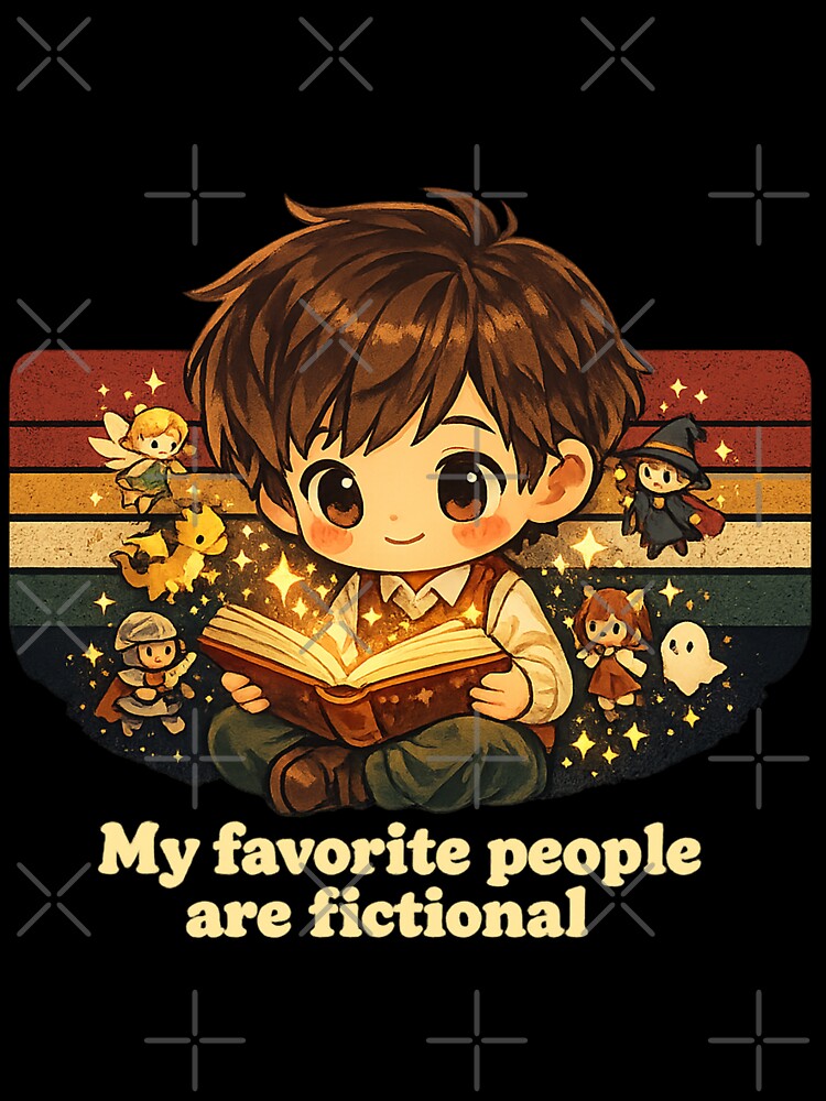 My Favorite People Are Fictional - Funny Book Lover Introvert T-Shirt by Art JSMY
