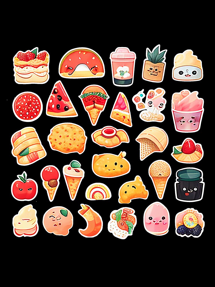 #4 Cute happy food sticker pack by KawaiiFoodArt