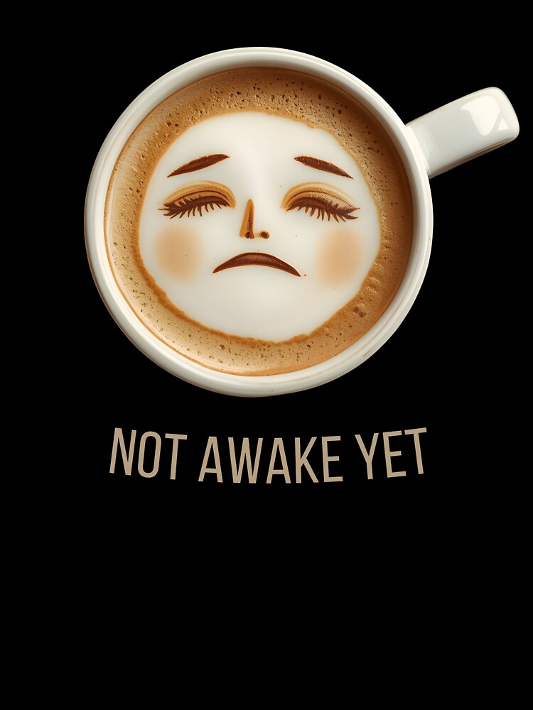 Not Awake Yet Sleepy Coffe Mug Funny Morning Latte by WonderMugStudio