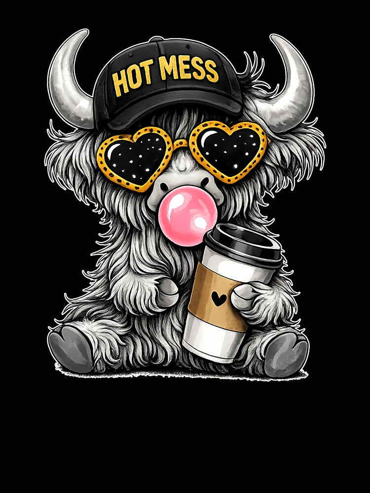 Hot Mess Highland Cow by Johnny-Store