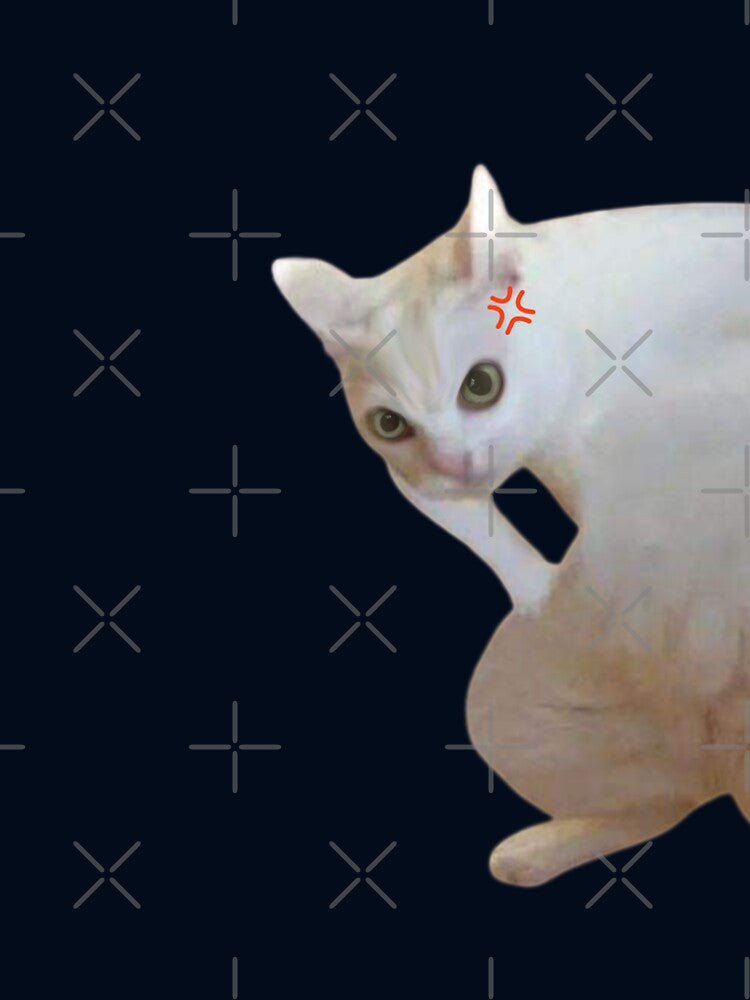 white cat akimbo angry meme” by Playful Strokes pom@pom
