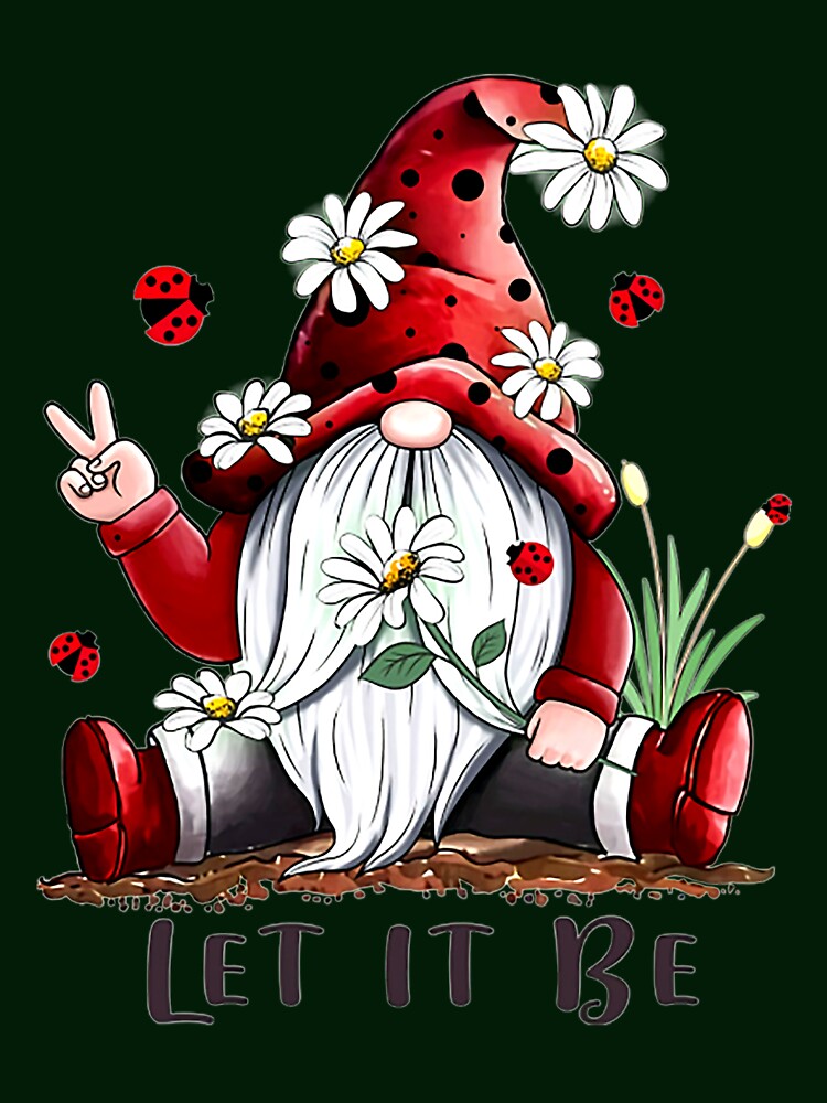 Best Gift For Xmas Floral Gnome Let It Be T-Shirt by paxue257