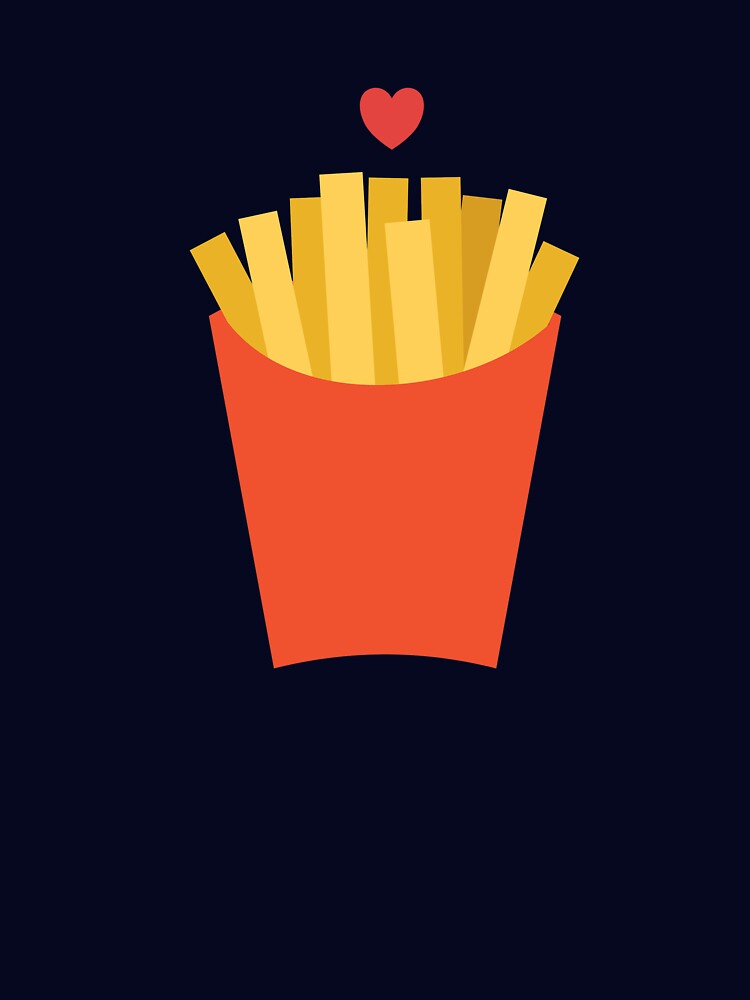 Whimsical and cute foodie fries t-shirt by happinessinatee