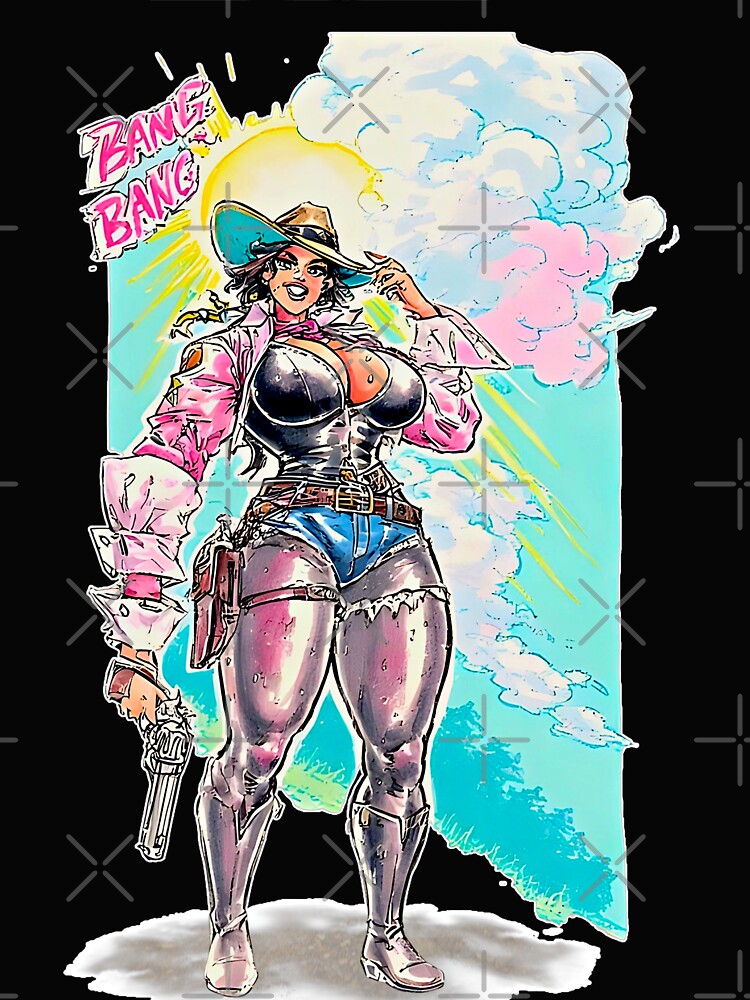 Gunslinger Neon Western Cowgirl – Heroic Frontier by Neer arts