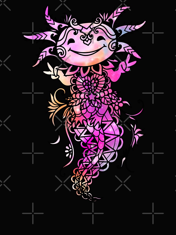 Axolotl Mystical Pink - Cute Axolotl Zentangle axolotl smiling by HarveyJade