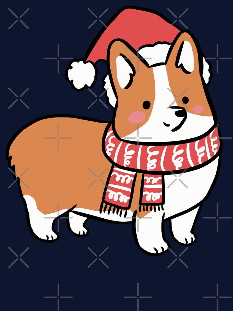 Cute christmas pembroke welsh corgi dog illustration by Yarafantasyart