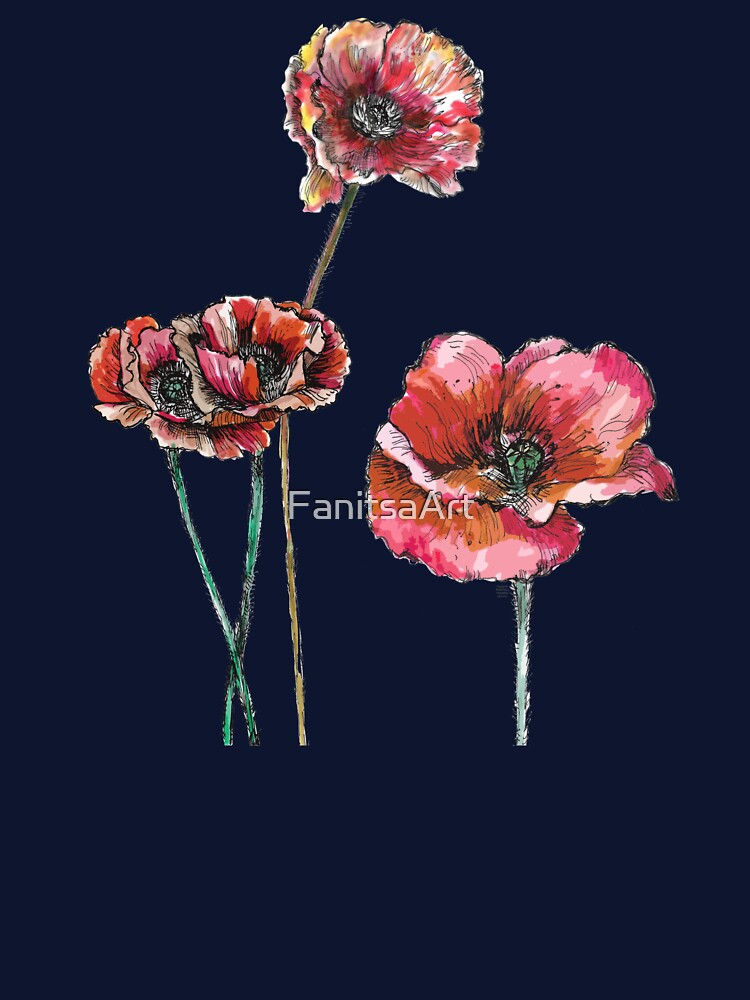 Poppy Flower illustration - 1 by FanitsaArt