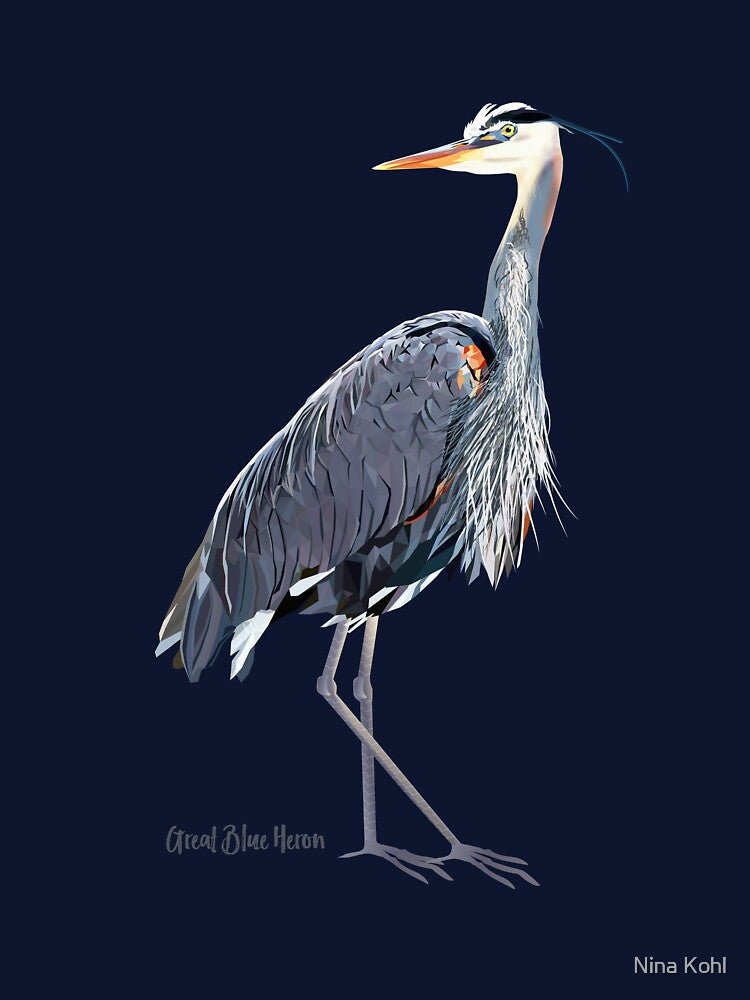 Great Blue Heron Wildlife Bird by Nina Kohl Unisex