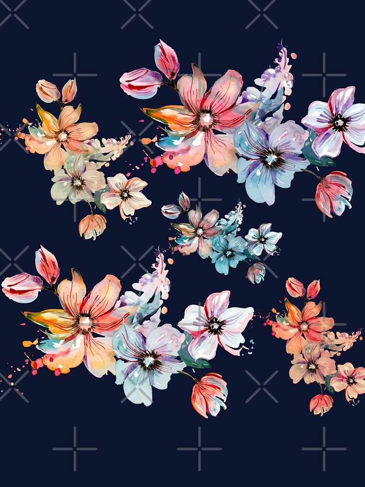 Seamless Pattern  Watercolor Spring Flowers by Branislava Tir