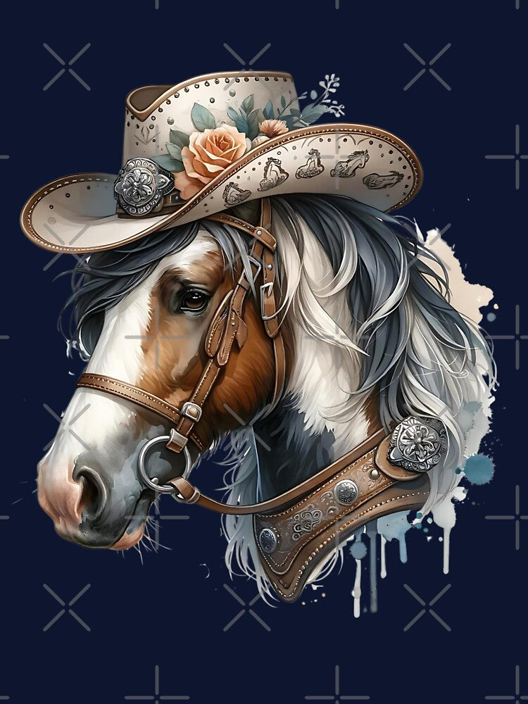 Western Horse Portrait Cowgirl Art by Lainey Opal Creations