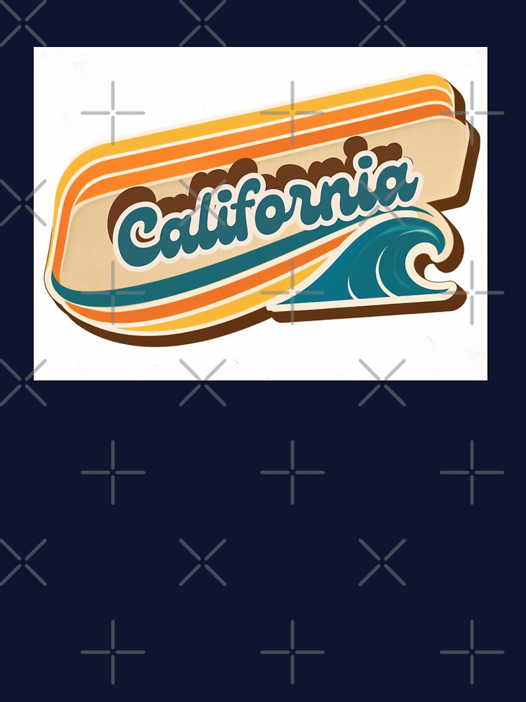 Retro 70s California Surf Design – Vintage Wave & Sunshine Graphic by cheekylorns