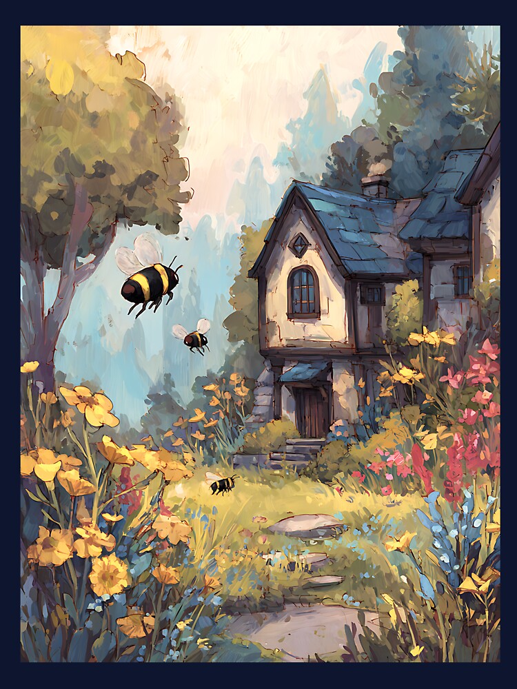 Whimsical Cottagecore Busy Bee by bapupa