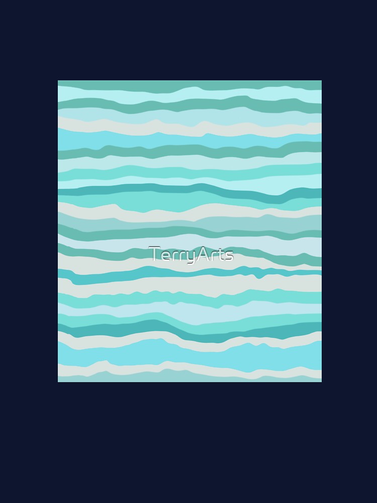 Abstract Ocean Horizontal Lines Coastal Style Decor Beachy Vibes Art 1 of 4 by Beachy