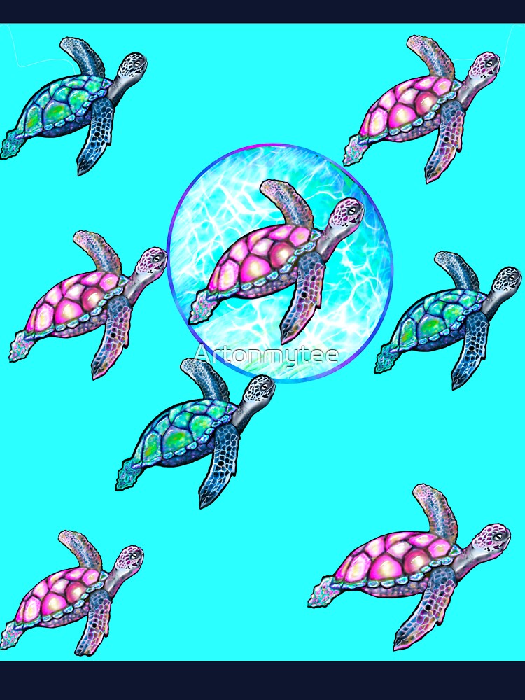 Sea Turtles  - vibrant coastal sea marine life by Artonmytee