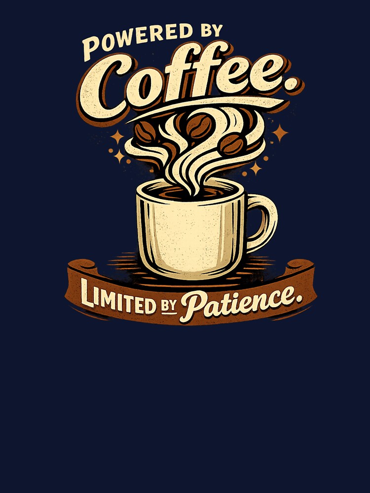 Powered by Coffee, Limited by Patience | Vintage Coffee Lover T-Shirt by D.Shop