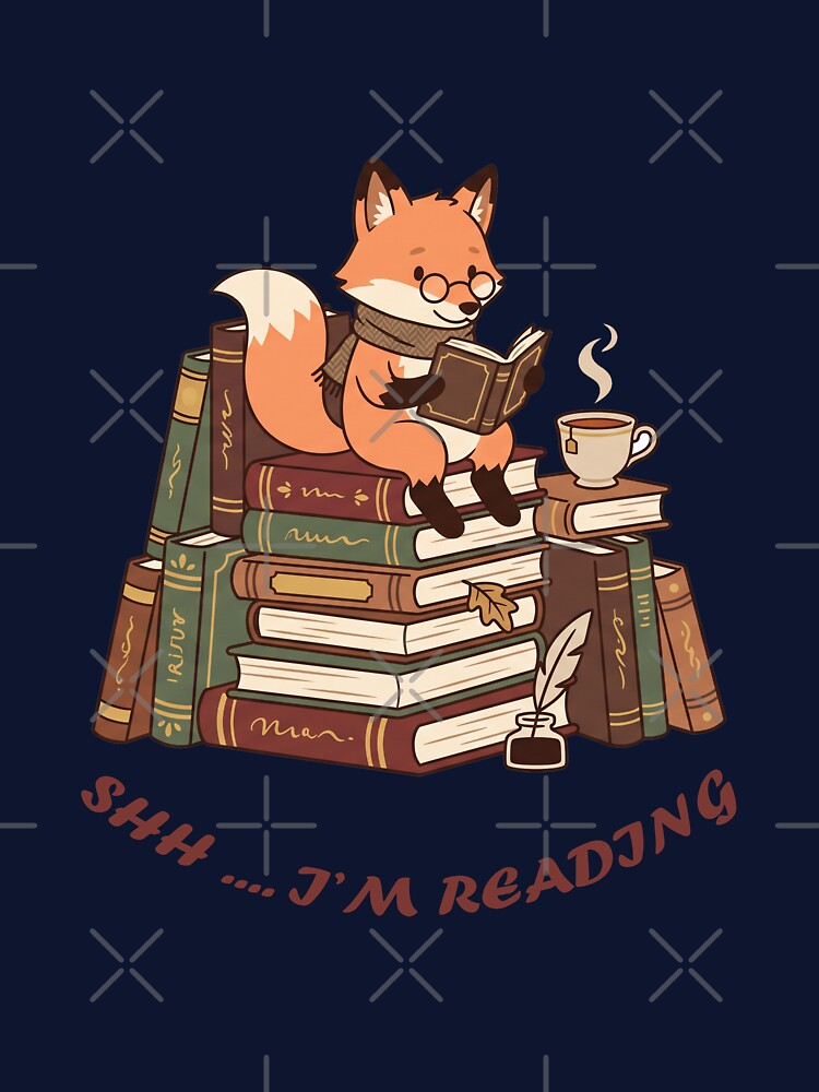 My Weekend Is Booked - Cute Reading Fox Book Lover T-Shirt by fowzi shokri