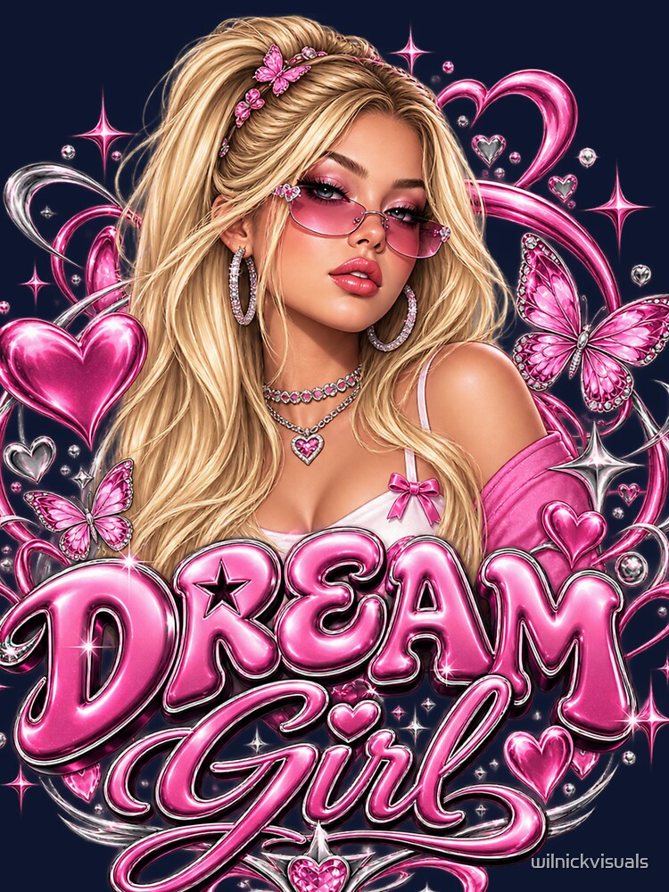 Y2K Dream Girl Pink Vintage 2000s Streetwear Aesthetic by wilnickvisuals