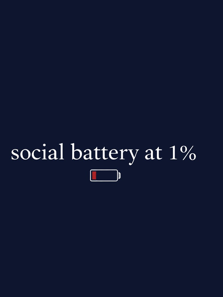 Social Battery 1% Minimalist Design | Introvert Mood Shirt | Low Energy Aesthetic by Low Battery Society