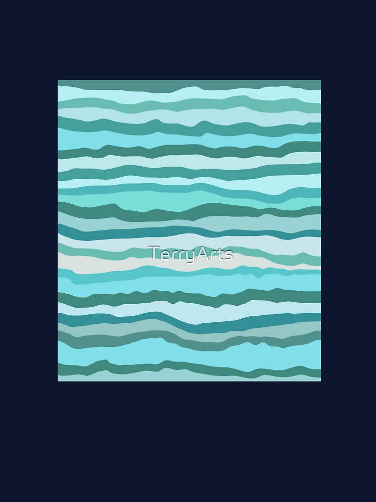 Abstract Ocean Horizontal Lines Coastal Style Decor Beachy Vibes Art 2 of 4 by Beachy