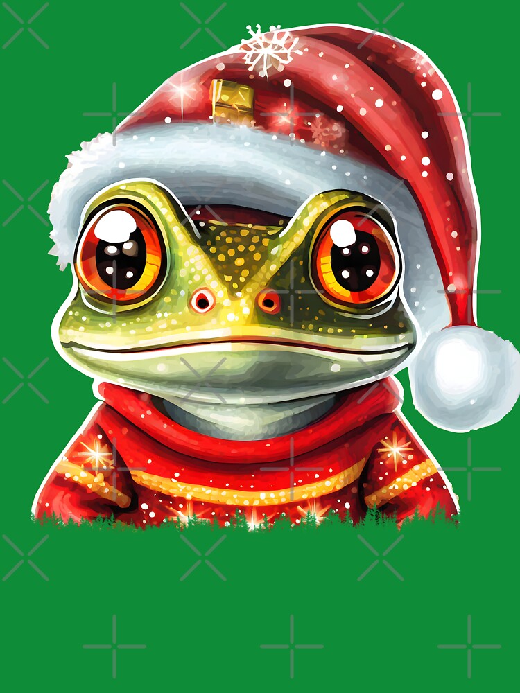 Red eye frog in Santa hat and christmas sweater by emaotx