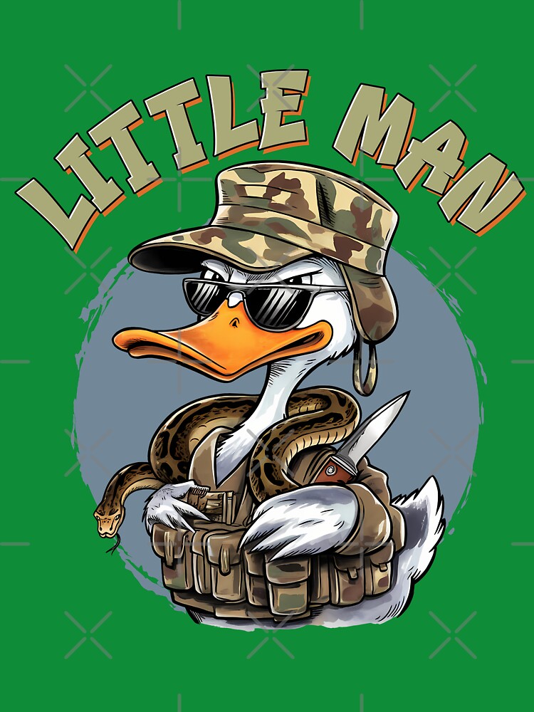 Little Man Duck – Funny Military Duck Cartoon Design by TheRamesCo