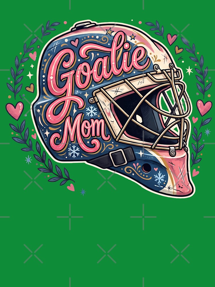 Goalie Mom Retro Hockey Mask | Ice Hockey Goalie Mom by MoqunaDesign