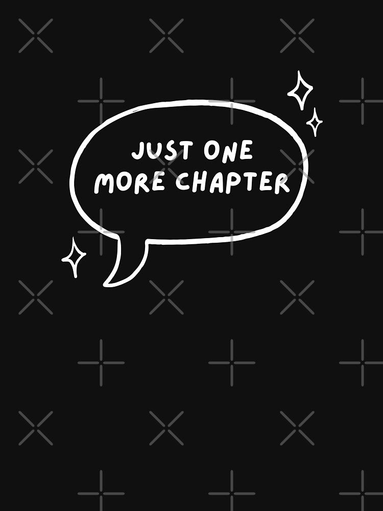 just one more chapter bubble sparkles black background by catdiasart
