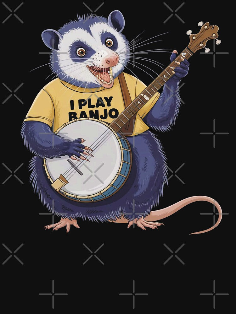 Funny Opossum Singing and Playing Banjo with Style by SkymarArt