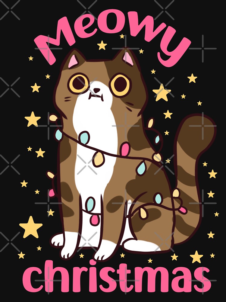 Meowy Christmas cute Christmas cat for cat lovers by Yarafantasyart