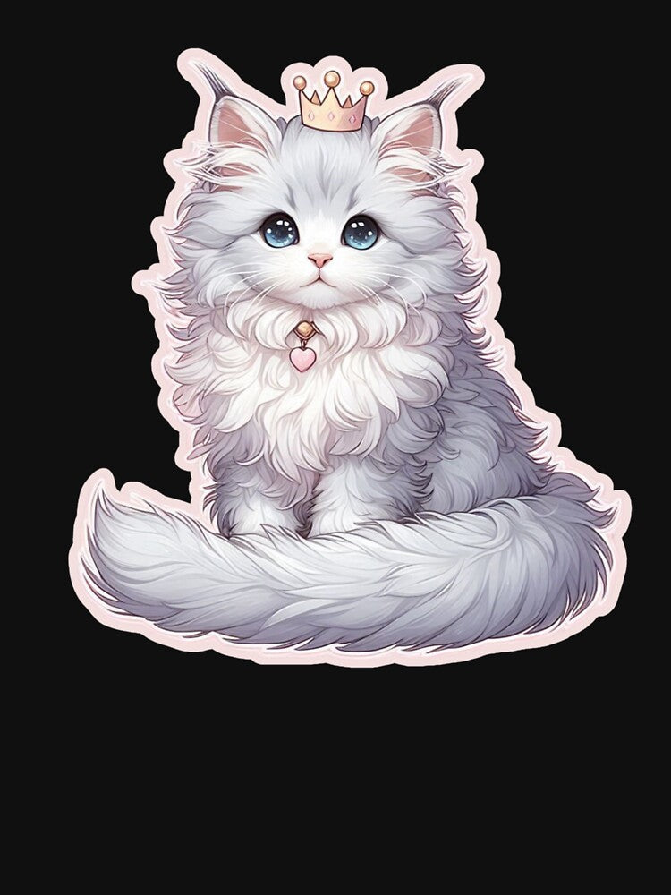 Fluffy Maine Coon kitten in a crown by Naphat Goods