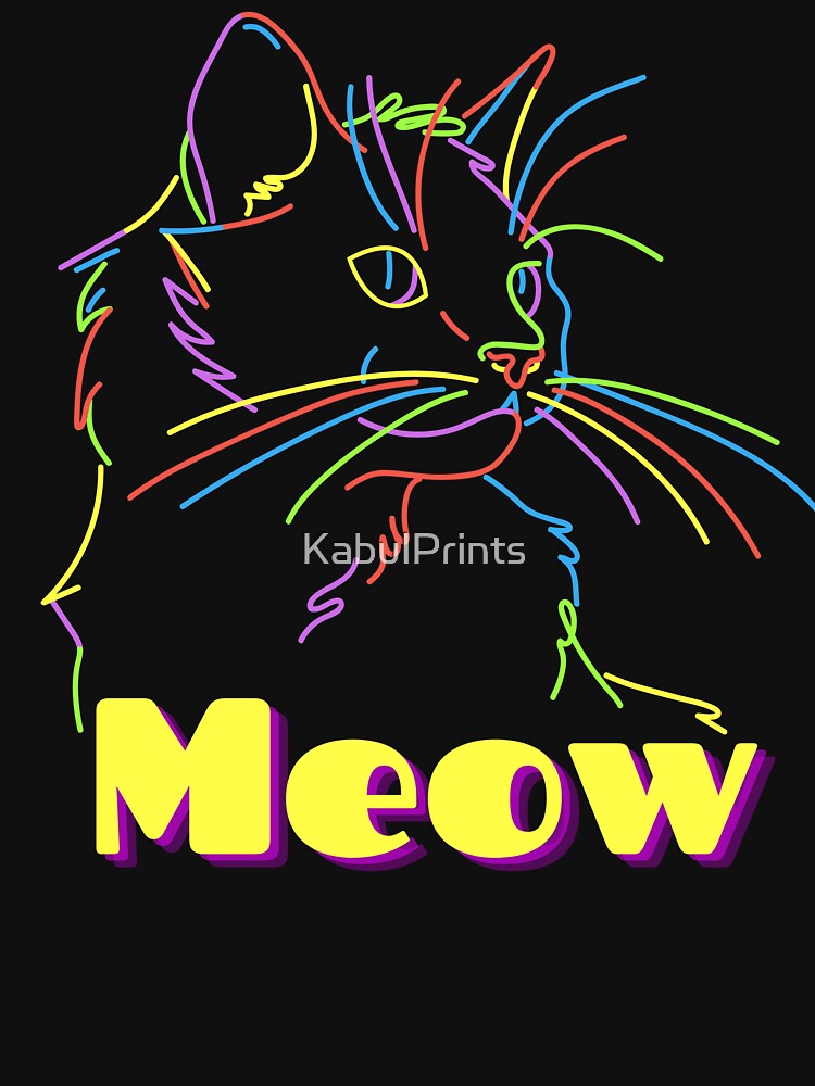 COLOURFUL, CAT DRAWING by KabulPrints