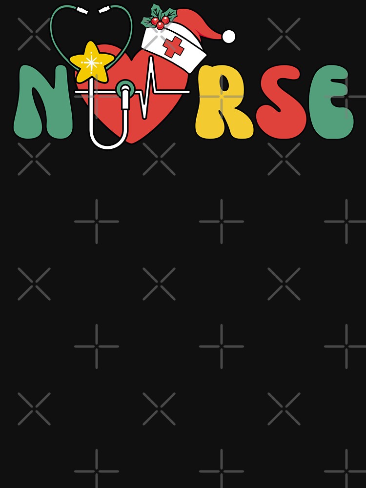 Retro Groovy Christmas Nurse Santa Stethoscope Heart by MatchaBubbleTee