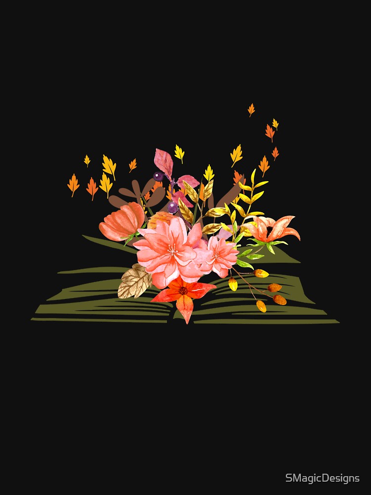Open book with flowers autumn by SMagicDesigns