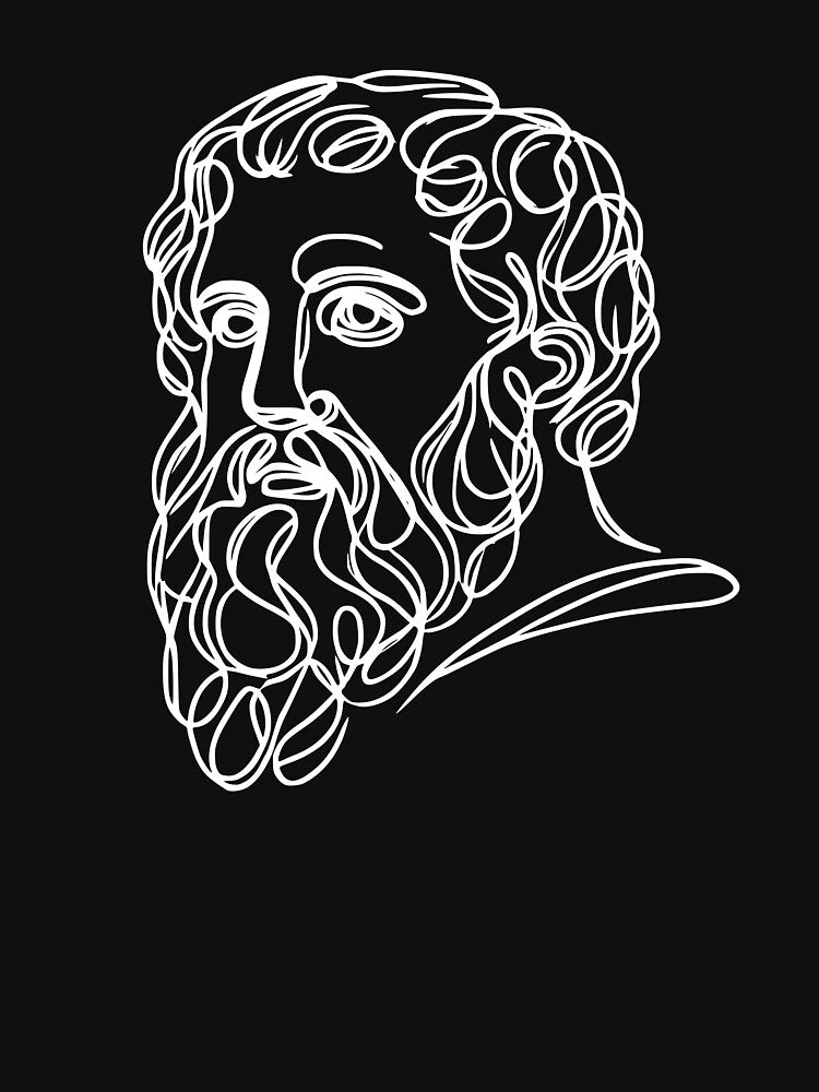 Minimalist Plato (dark mode) by serendipitouspicks
