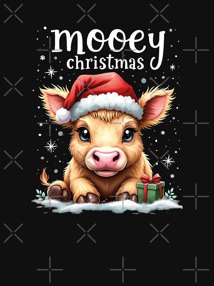 mooey christmas / Highland Cow Christmas / highland cow christmas watercolor by Krasnovaovaova