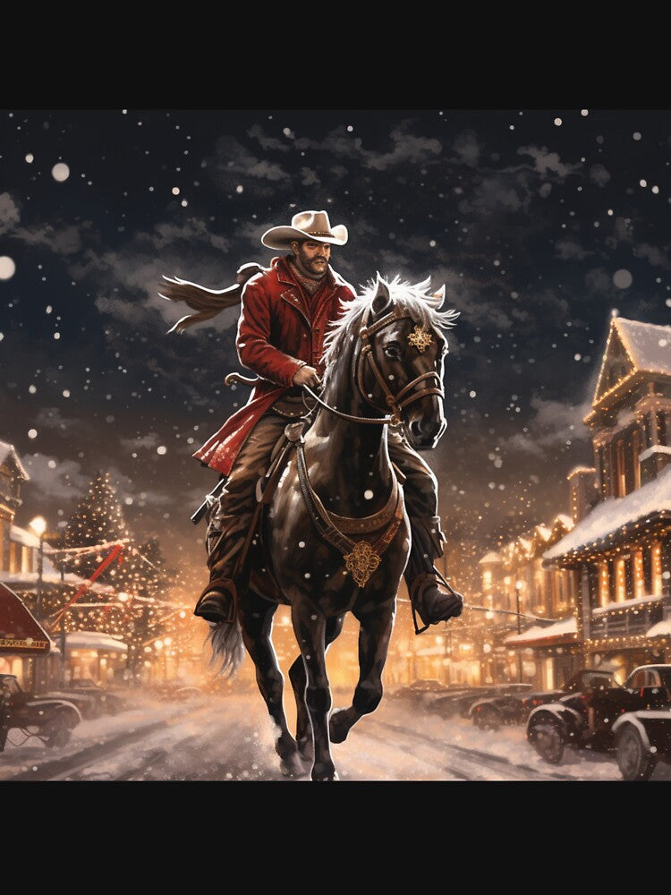 Vintage-inspired Christmas Cowboy on Horseback by CardsandCanvas