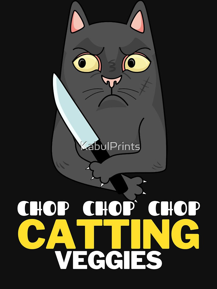 FUNNY, CRAZY CAT HOLDING KNIFE by KabulPrints