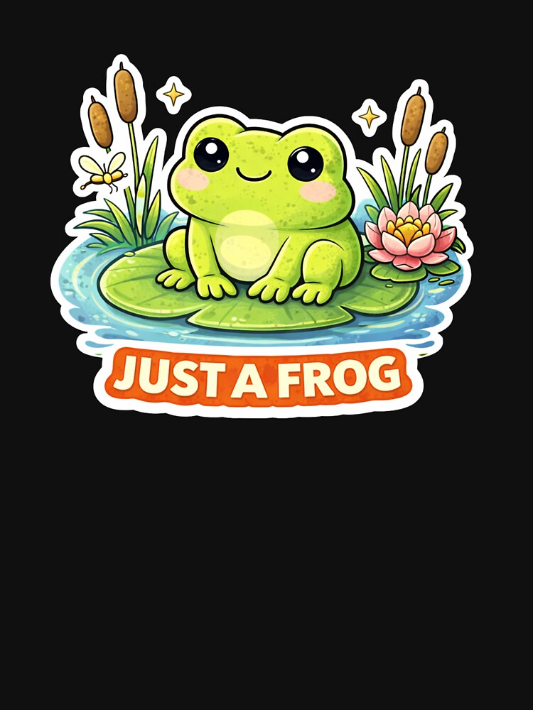 Just a Frog – Cute Frog Meme Sticker by VibeOffline Studio