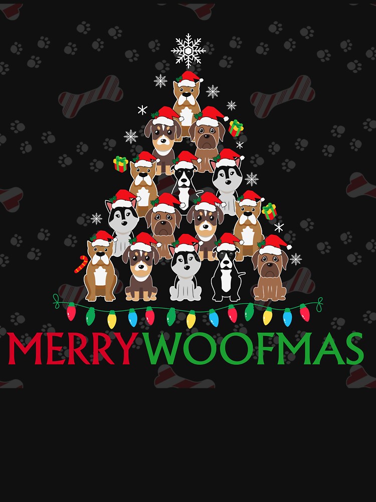 Merry Woofmas Cute Santa Dog Christmas tree Dog Lover Christmas Gift, Merry Christmas For dog lovers, Merry Woofmas: Matching Pajamas for Christmas by Dabbing Turtle Designs